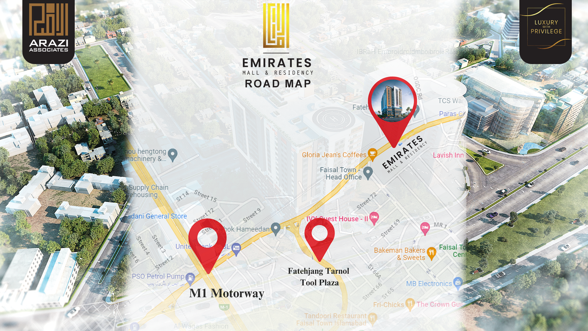 Location of emirates mall & residency