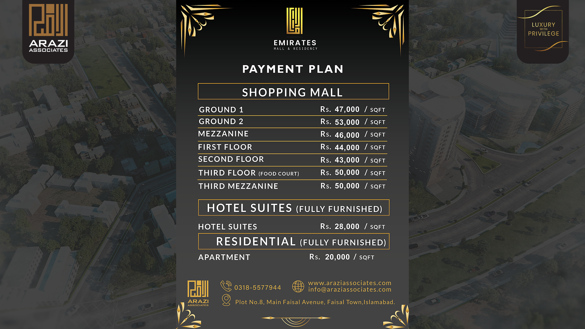 Payment Plan of emirates mall & residency